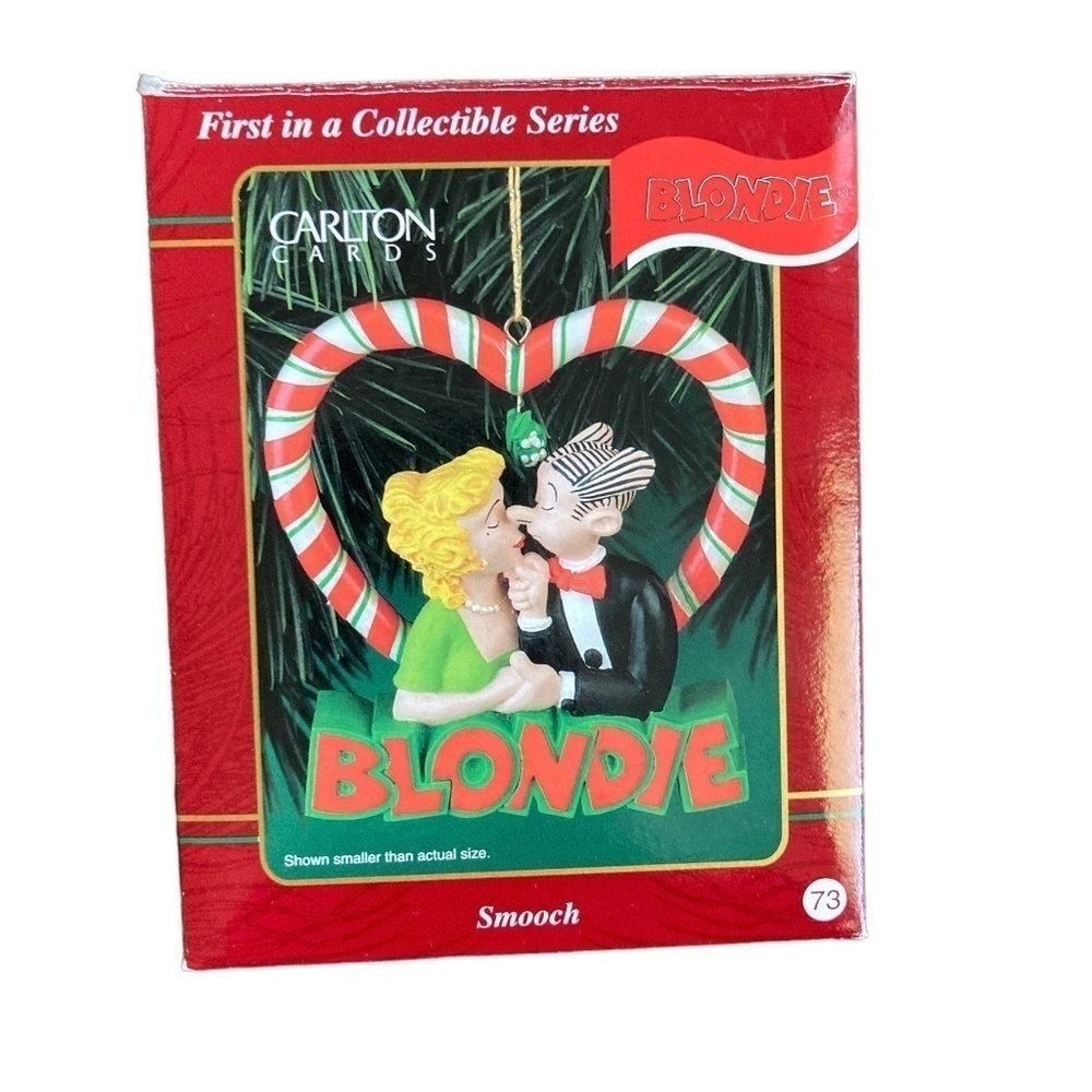 CARLTON Vintage 1999 Comic Blondie "Smooch" Hanging Ornament